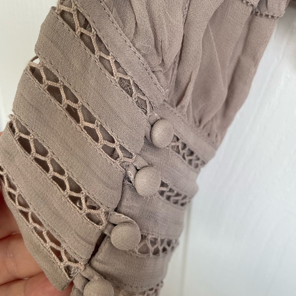 Size medium women’s blouse with button and ruffle detail.  Includes under shirt - Picture 7 of 7